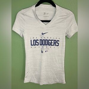 Nike Women's White and Navy Dodgers Tee